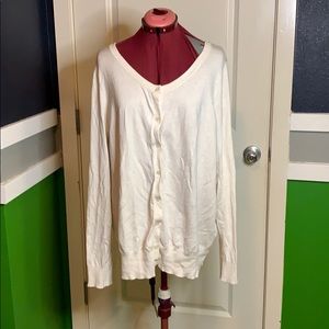 Off white cream button up light sweater
